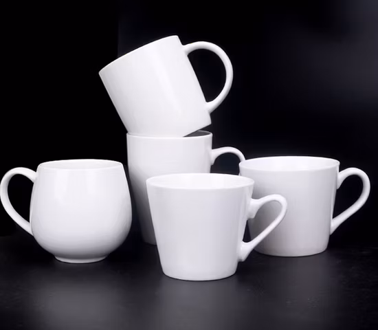 Processo di decalcomania di lusso di alta qualità Tazza da caffè in ceramica in porcellana personalizzata multicolore per tutti i giorni