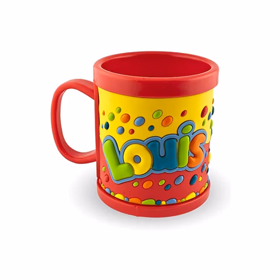 Tazza in plastica Tazze personalizzate in PVC morbido Tazza in gomma con nome 3D personalizzata in cartone animato 3D per bambini